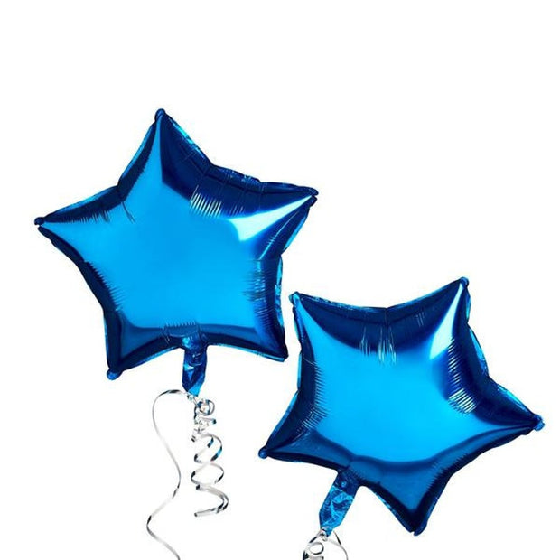 2 Blue Star Foil Balloons