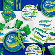 8 Alligator Party Paper Dessert Plates - 18cm