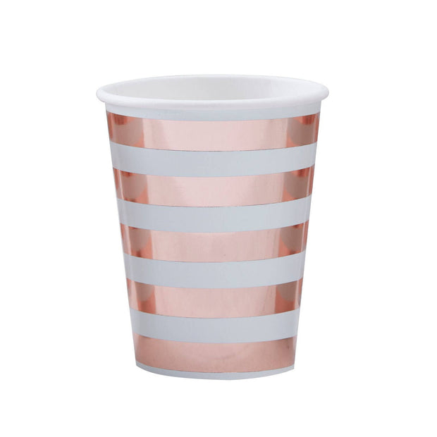 8 Rose Gold Mint Party Paper Cups