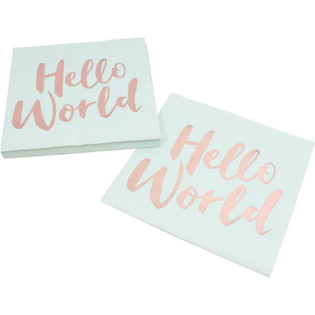 20 Hello World Paper Napkins