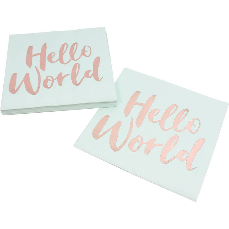 20 Hello World Paper Napkins