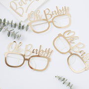 8 Oh Baby Gold Photo Prop Glasses