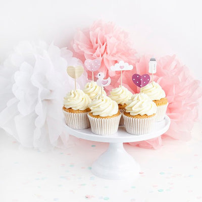 6 Pink Baby Shower Cake Toppers