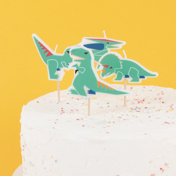 4 Dinosaur Cake Candles