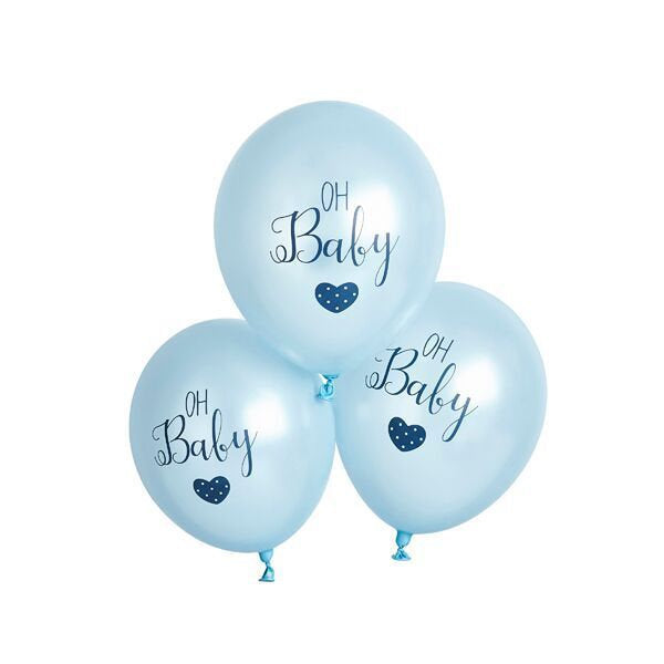 6 Blue Oh Baby Balloons