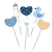 6 Blue Baby Shower Cake Toppers