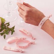 5 Pink Team Bride Wrist Bands