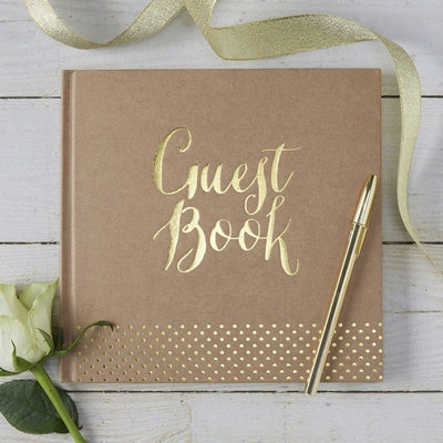 Kraft And Gold Guest Book