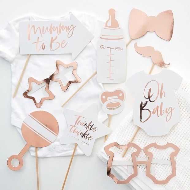 Rose Gold Baby Shower Photo Props