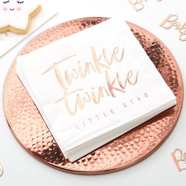 8 Rose Gold Star Shaped Party Paper Plates