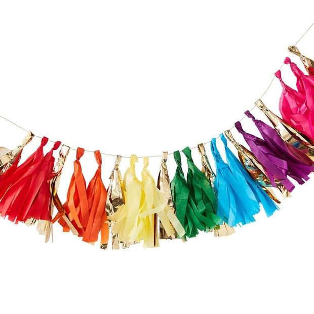 Rainbow Tassel Garland