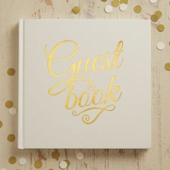 Ivory and Gold Wedding Guest Book