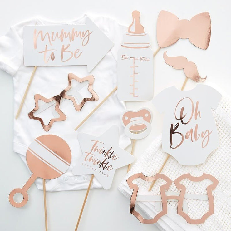 10 Rose Gold Baby Shower Advice Cards