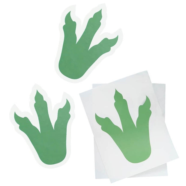 6 Dinosaur Party Foot Print Stickers