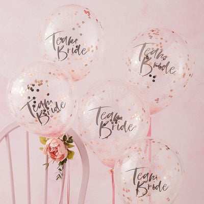 5 Team Bride Confetti Balloons