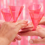 6 Pink Ring Party Shot Glasses