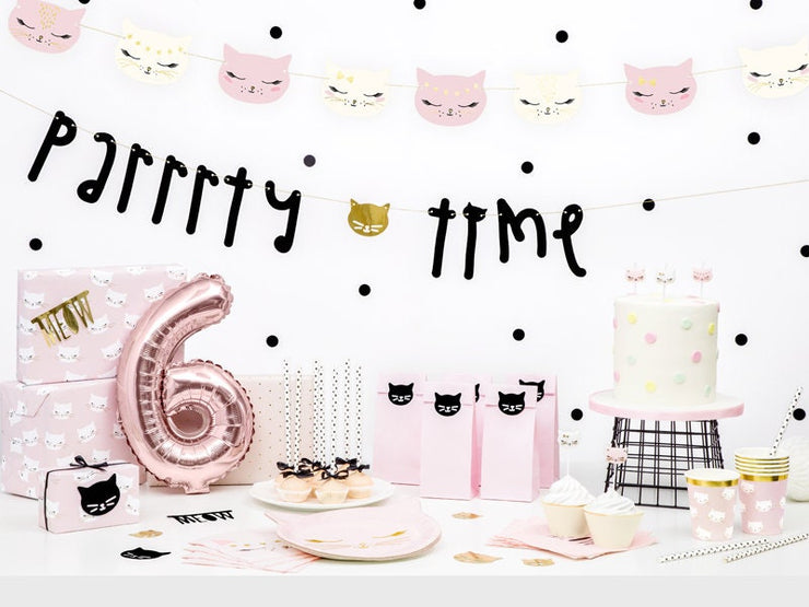 6 Kitty Cat Paper Party Plates