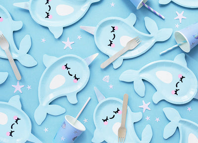 6 Narwhal Paper Party Plates