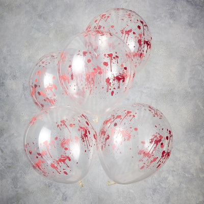 5 Blood Spatter Print Halloween Balloons