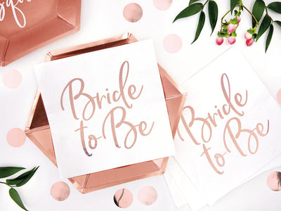 20 Rose Gold Bride to Be Napkins