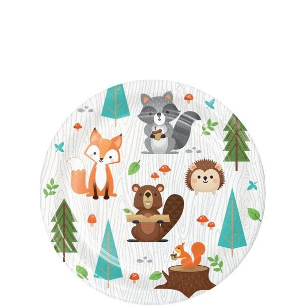 8 Woodland Party Plates