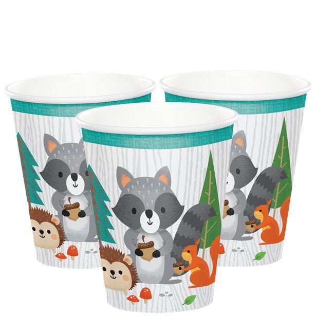 8 Woodland Party Cups