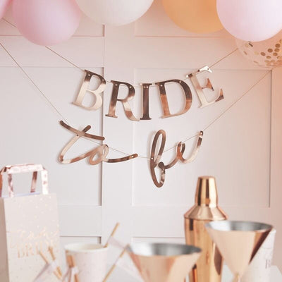 Rose Gold Bride to Be Banner