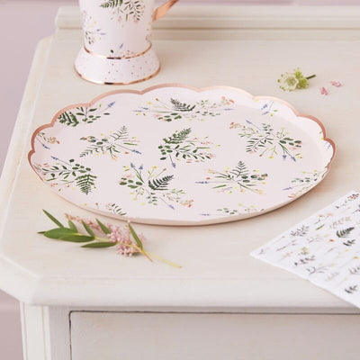 8 Floral Tea Party Paper Plates