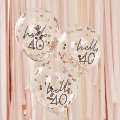 5 Hello 40 Birthday Balloons