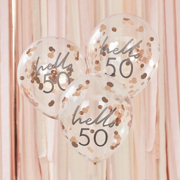 5 Hello 50 Birthday Balloons