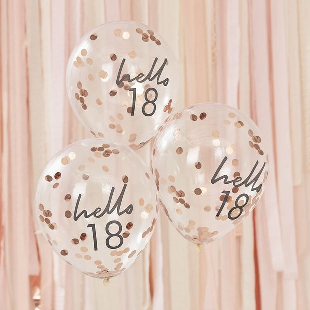 5 Hello 18 Birthday Balloons