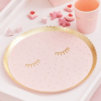 8 Pink Pamper Party Plates