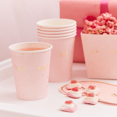 8 Pink Pamper Party Cups