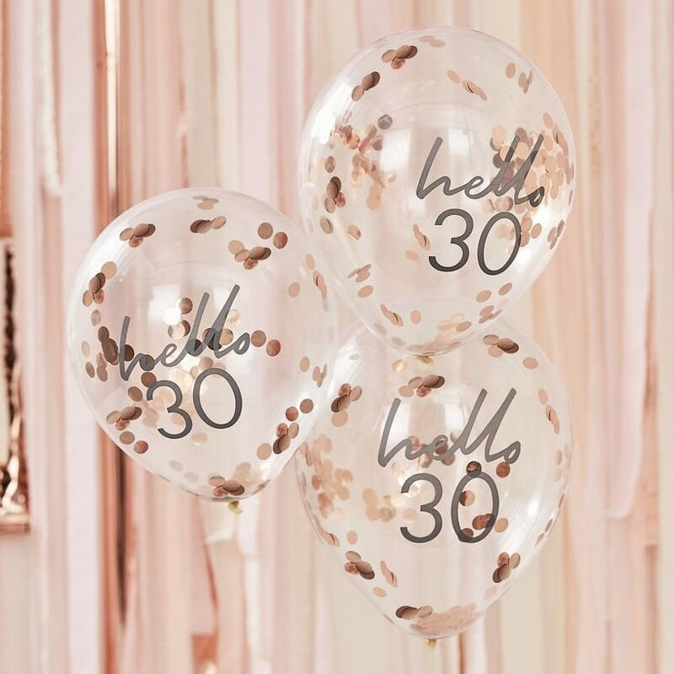 5 Hello 30 Birthday Balloons