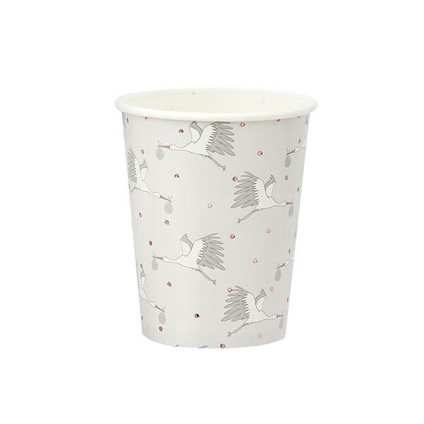 10 Stork Baby Shower Paper Cups