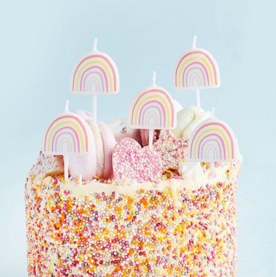 5 Rainbow Birthday Cake Candles
