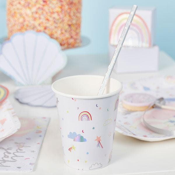 10 Enchanted Rainbow Party Cups