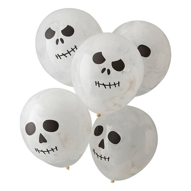 5 Ghost Halloween Balloons