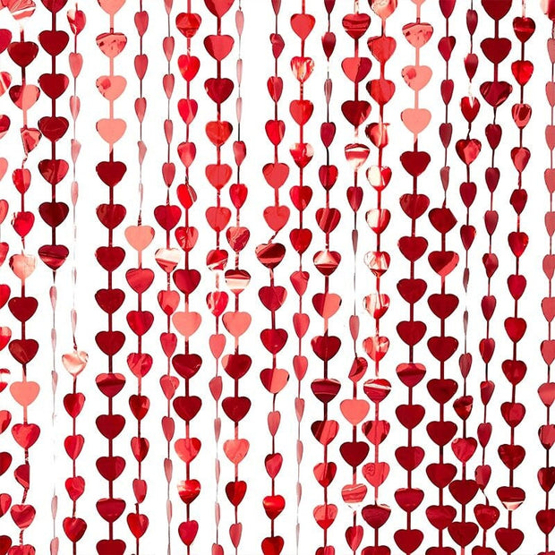 Red Heart Streamer Backdrop