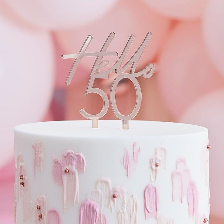 Hello 50 Cake Topper