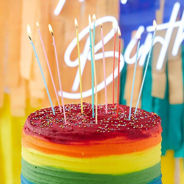 12 Tall Rainbow Cake Candles