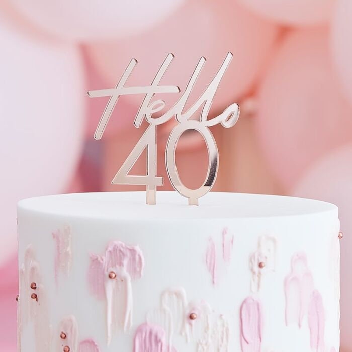 Hello 40 Cake Topper