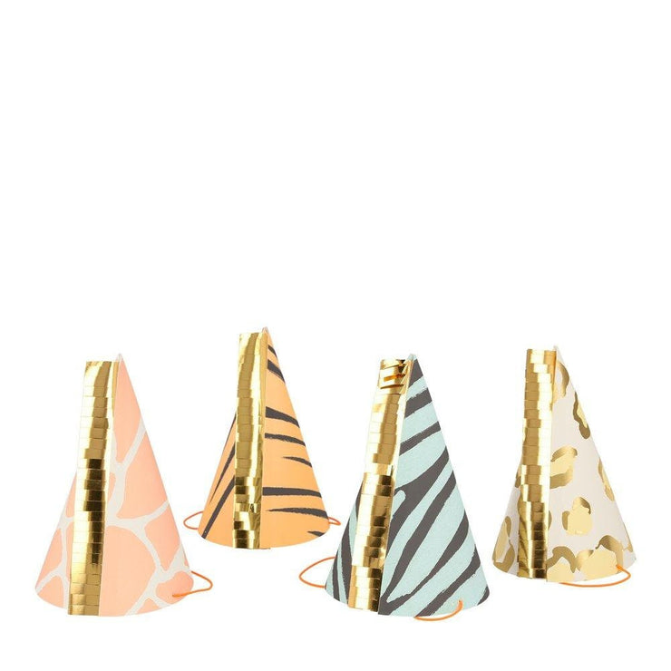 8 Animal Print Party Hats