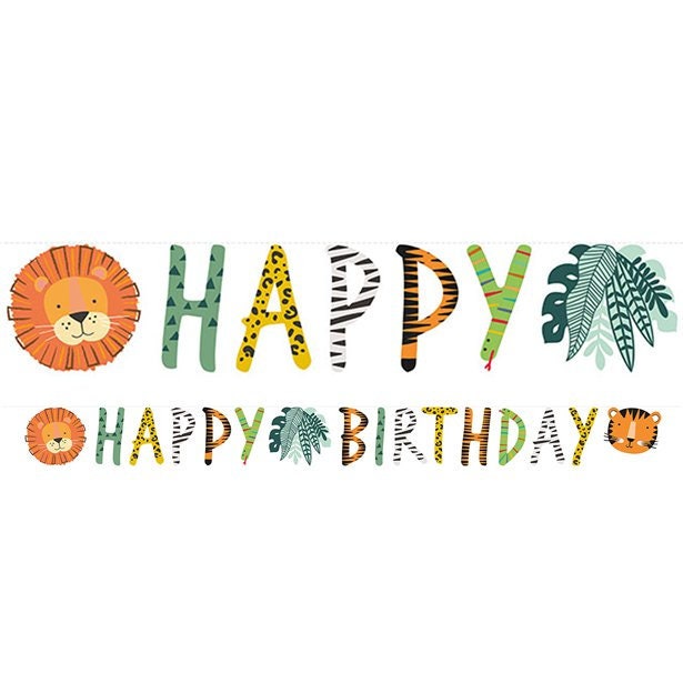 Safari Jungle Happy Birthday Bunting