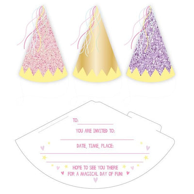 6 Fairy Princess Party Invitation Party Hats