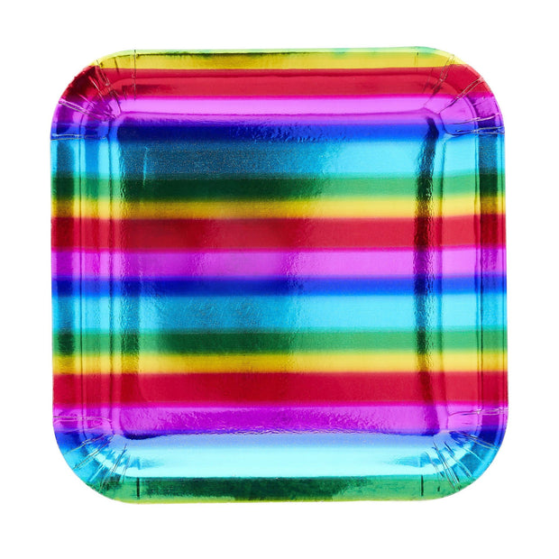 10 Rainbow Paper Plates