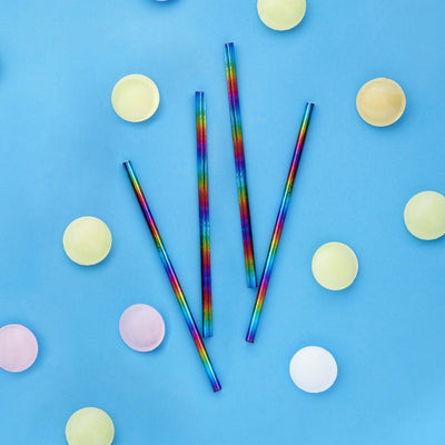 20 Rainbow Paper Straws