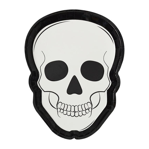 8 Halloween Skull Party Plates