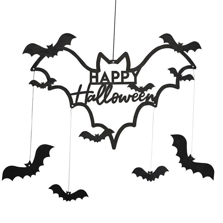 Happy Halloween Bat Wreath