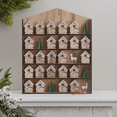 Reusable Wooden House Advent Calendar